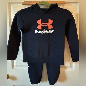 Under Armour Boys 2-Piece Navy Blue Hoodie‎ Sweatshirt & Joggers Sz 6